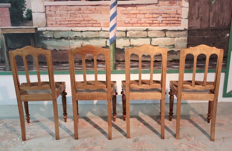 Set of 4 chairs Louis Philippe cherrywood XIX