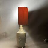 White ceramic table lamp with half lampshade