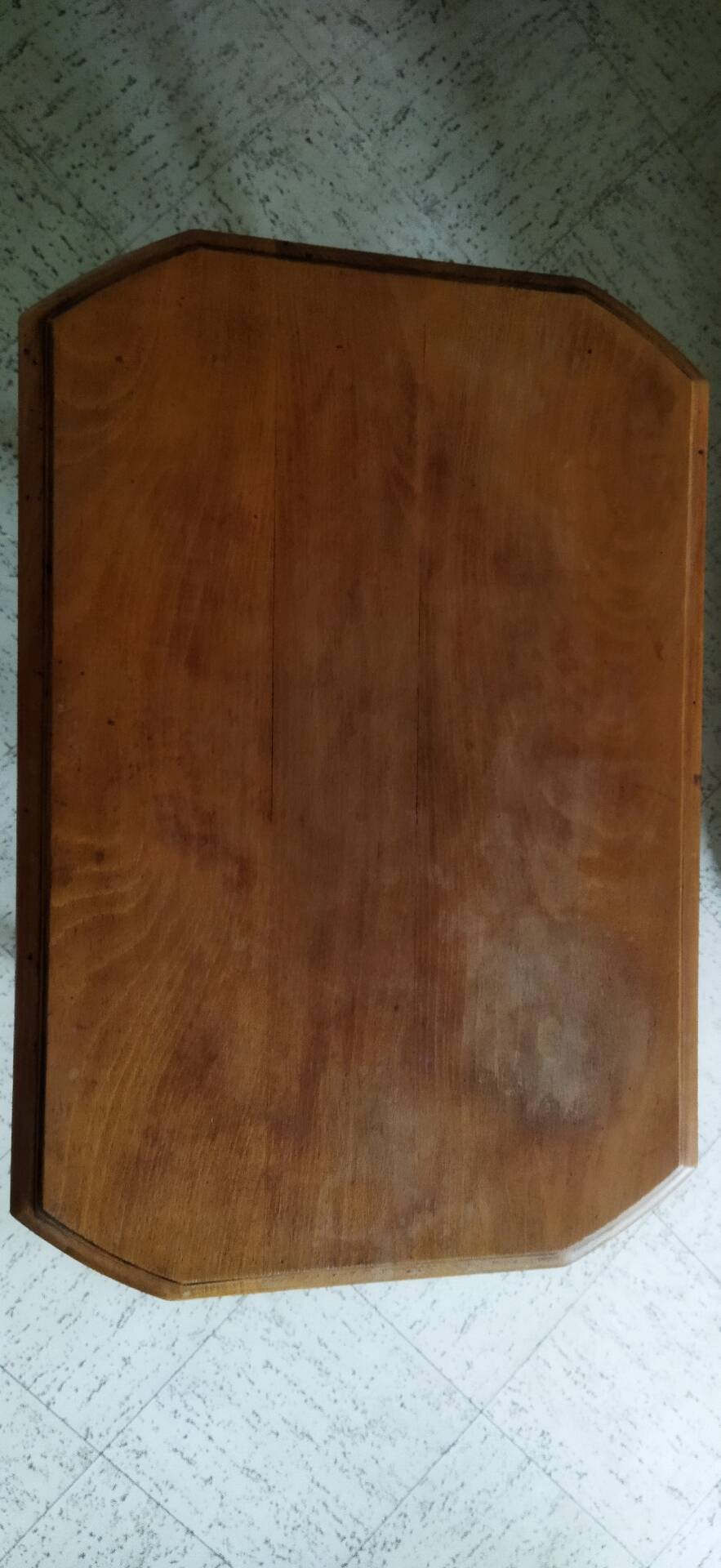 Vintage wooden side table with trompe-l'œil system.