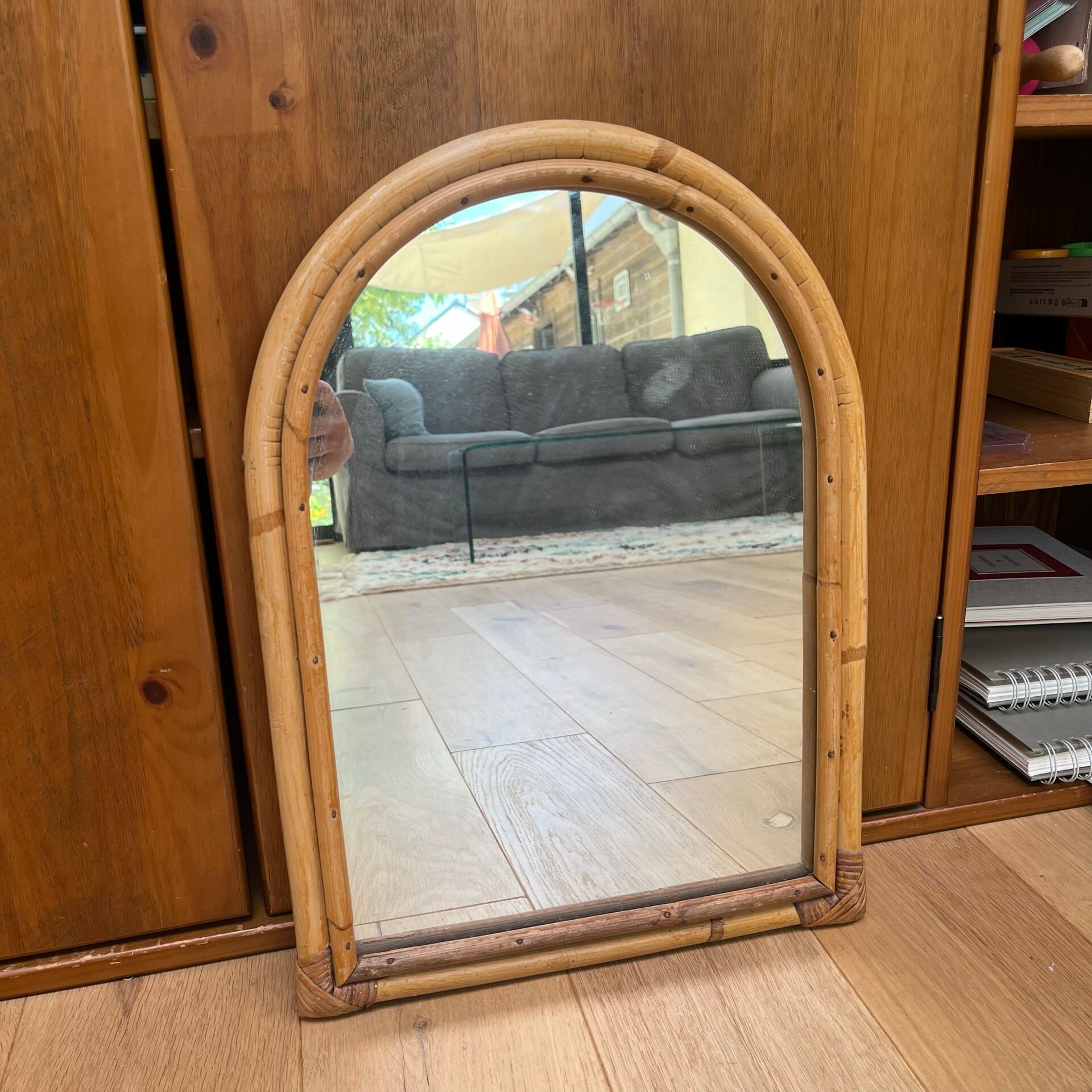 Rattan mirror
