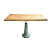 Chêne de table industriel (jardin) sur jambe en fonte