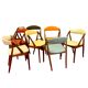 8 Scandinavian design chairs 1960s by Kai Kristiansen in solid teak "
