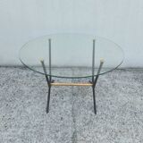 Angelo Ostuni coffee table 1950 glass and brass