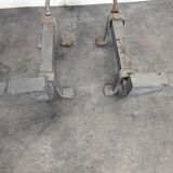 Pair of zoomorphic andirons, couple of dachshunds.