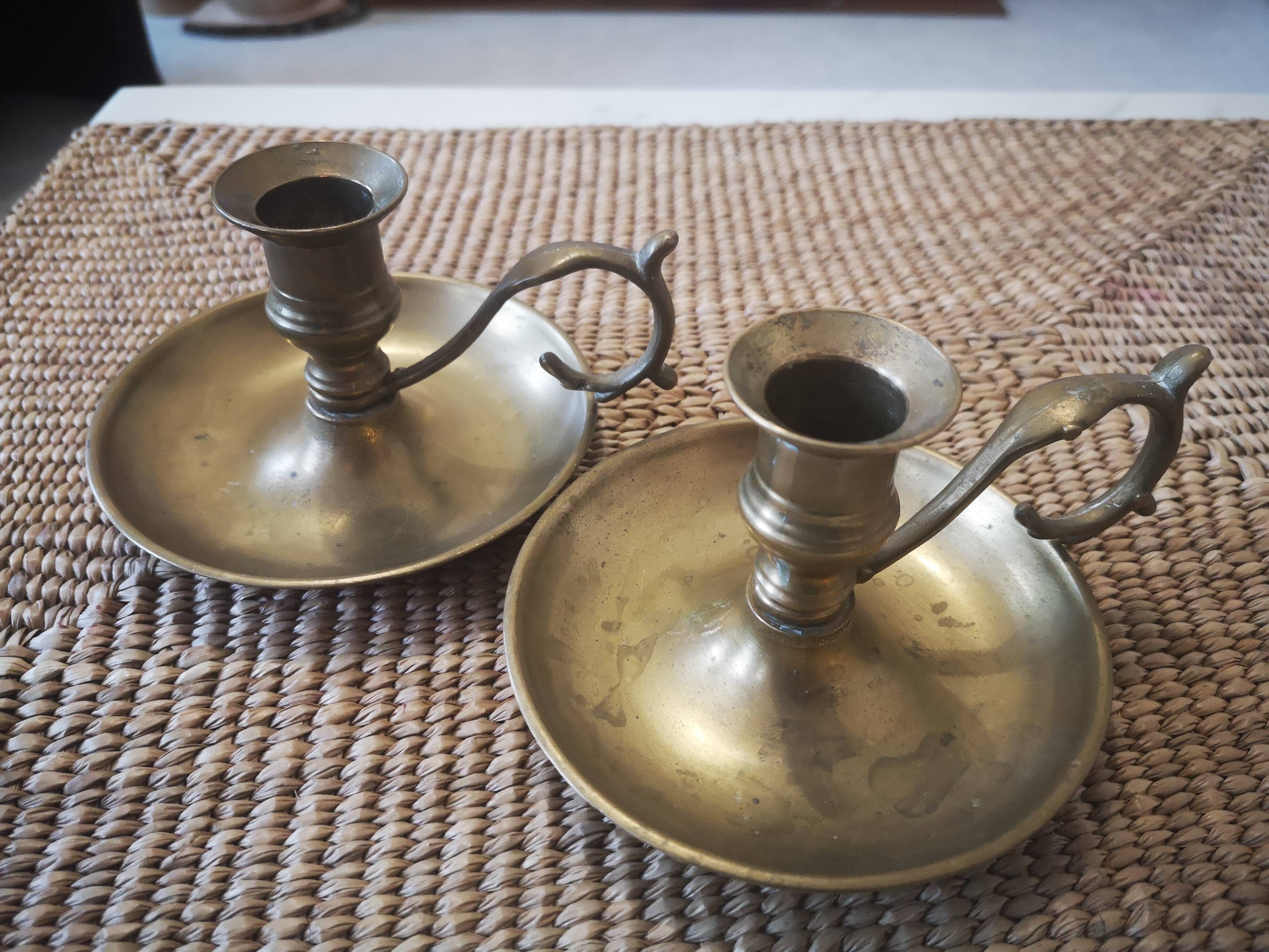 Pair of brass candlesticks