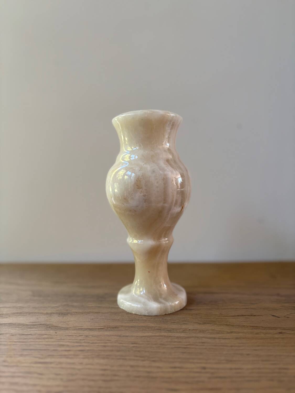 Honey agate vase, natural stone, vintage Italy, 1960s