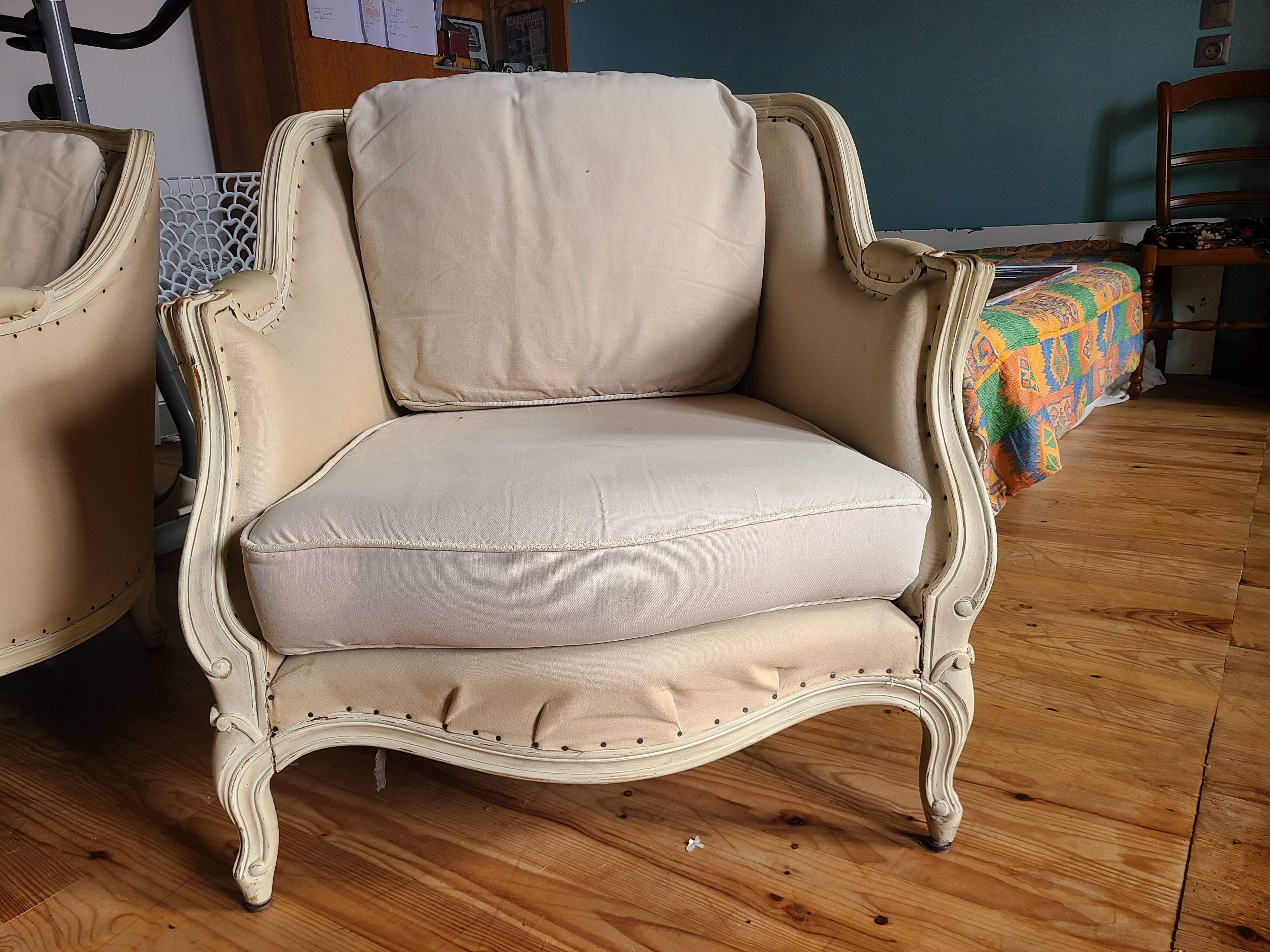 Louis XV style sofa and 2 armchairs