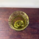 candle holder in biot green bubble glass from the 60s