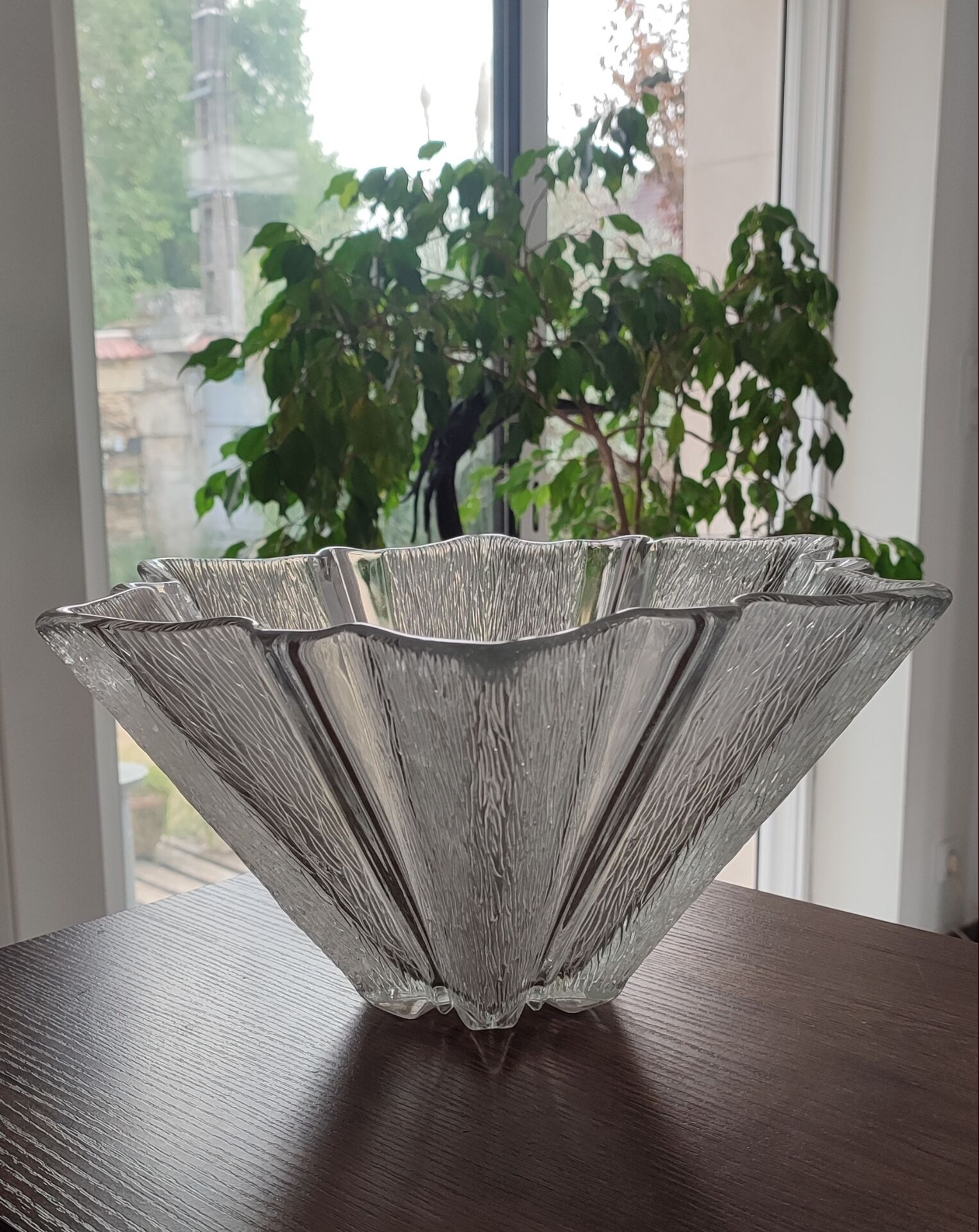 Large vintage salad bowl XXL Walther Glas