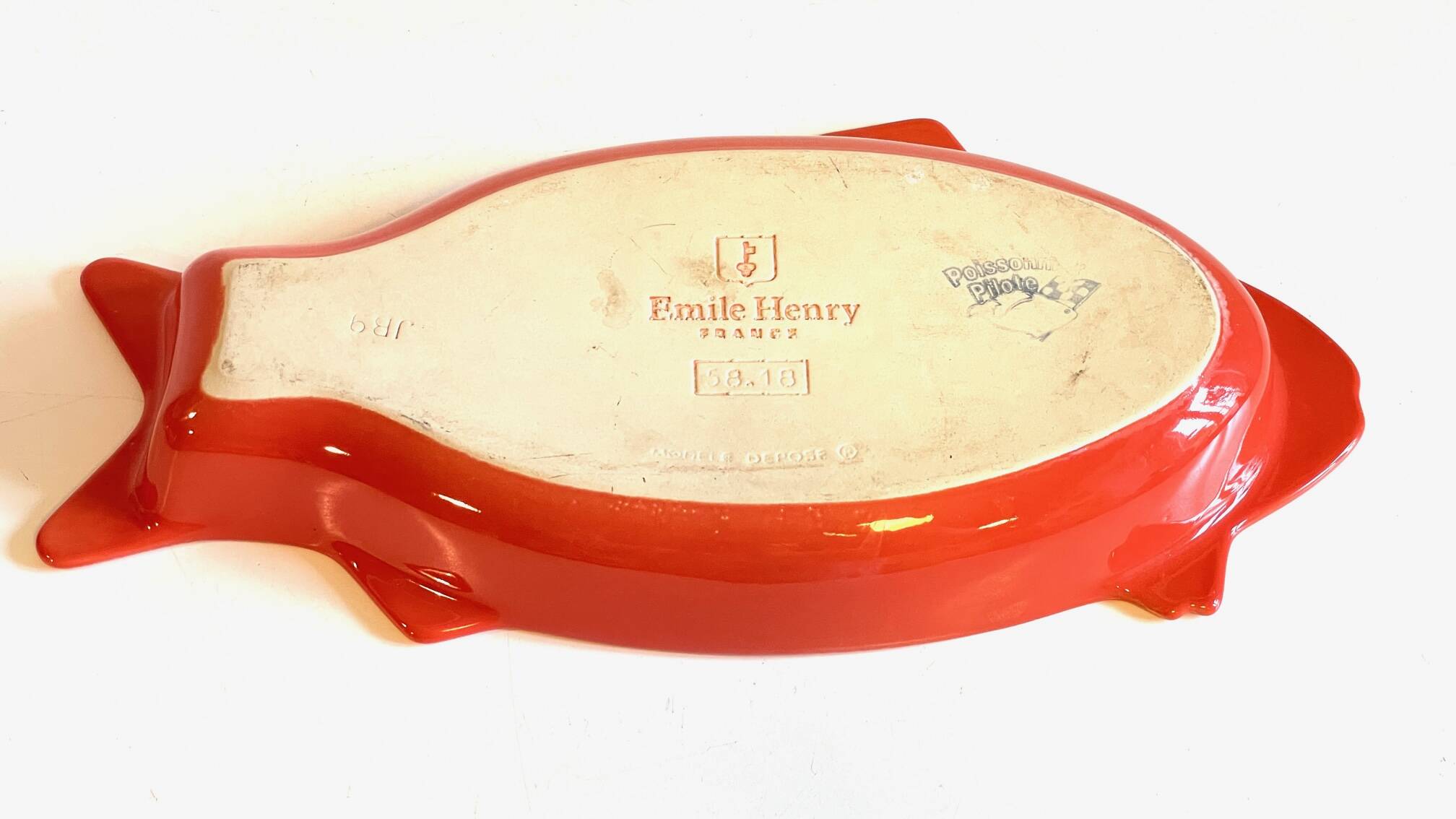 Emile Henry France ceramic dish FISH shape