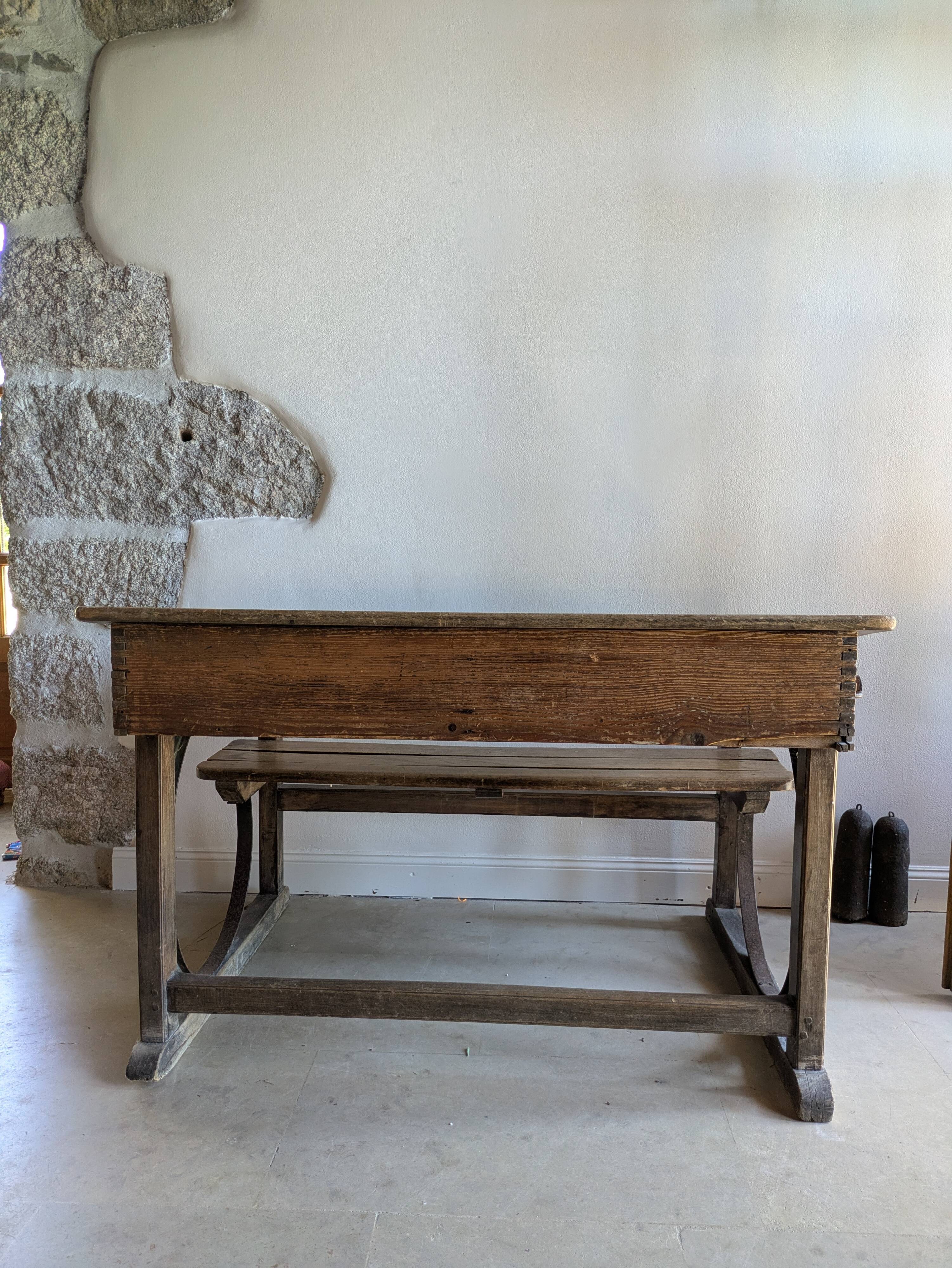 School desk for children with lockers