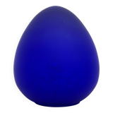Mid-century design blue glass egg shaped table lamp , 1970s