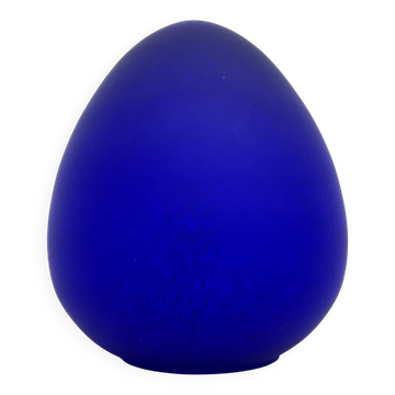Mid-century design blue glass egg shaped table lamp , 1970s