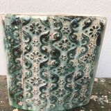 Vintage ceramic vase, decorated relief