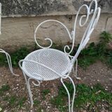 Salon de jardin ancien en fer plein milieu xxeme