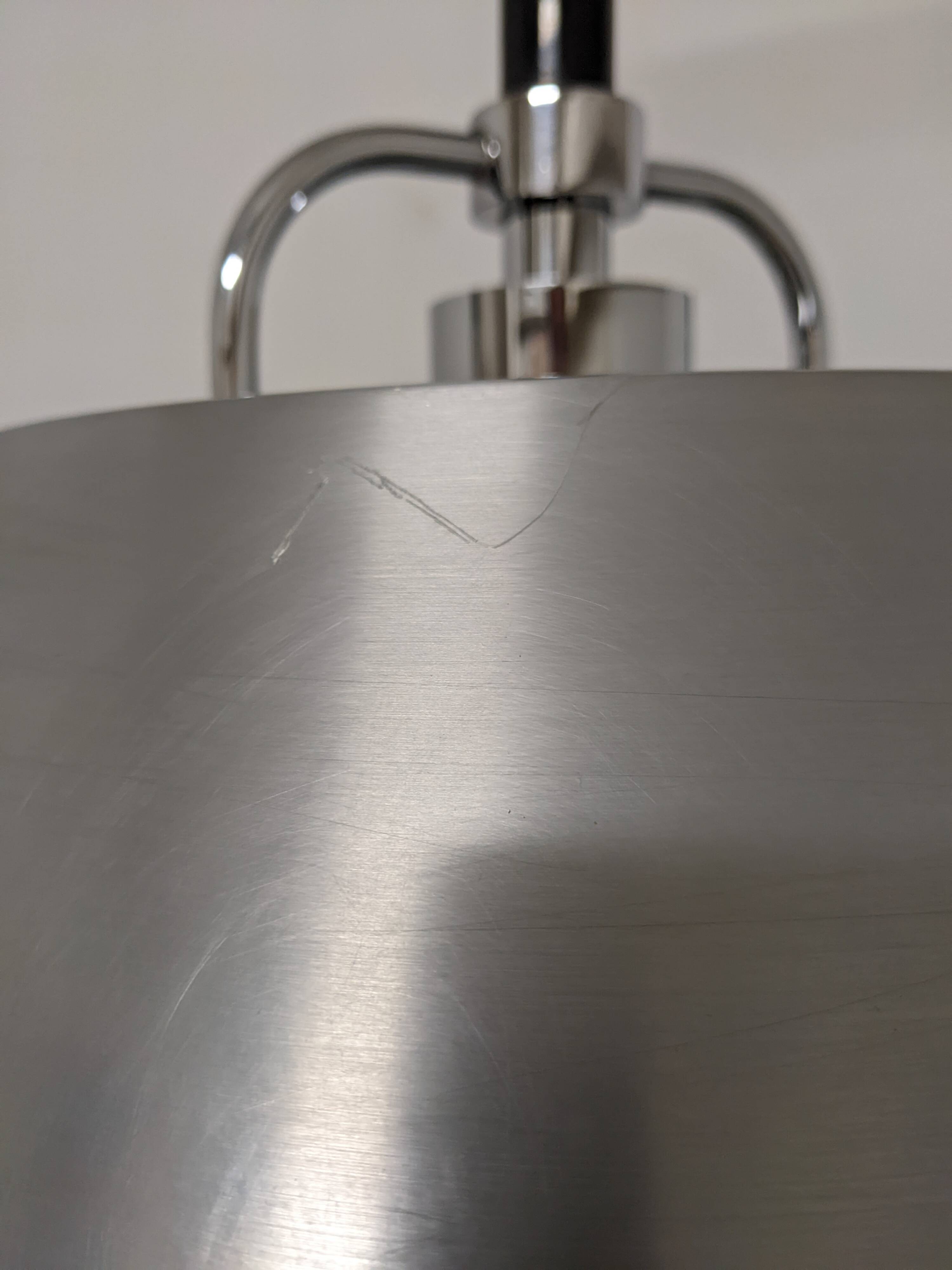 Adjustable Space Age suspension in brushed aluminum from the 60s/70s