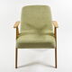 Vintage original armchair , 1960s, restored, upholstered, herringbone fabric