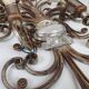 Pair of Silver Wrought Iron And Glass Wall Lights by Banci, Italy, 1940s