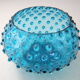 Vintage bubble vase in blue glass