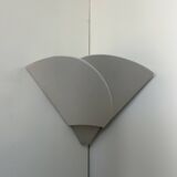 Vintage corner wall light, plaster and sandblasted glass, France 1970