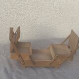 Sewing box in old varnished wood