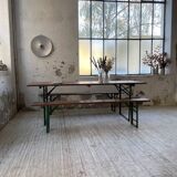 Guinguette table and its 2 benches