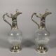 Pair of Crystal and Silver Rococo Ewers 19th Century