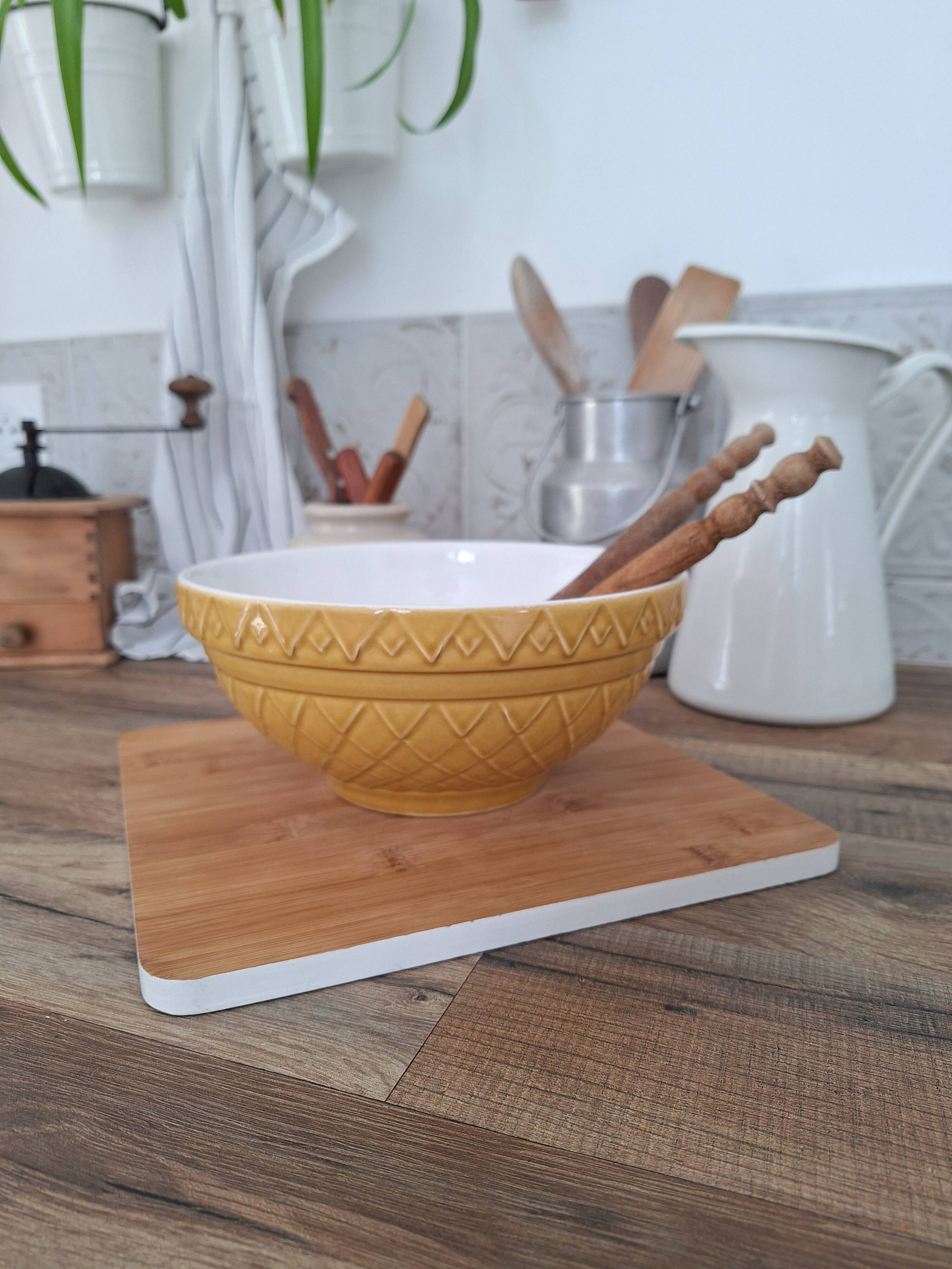 Mustard yellow salad bowl