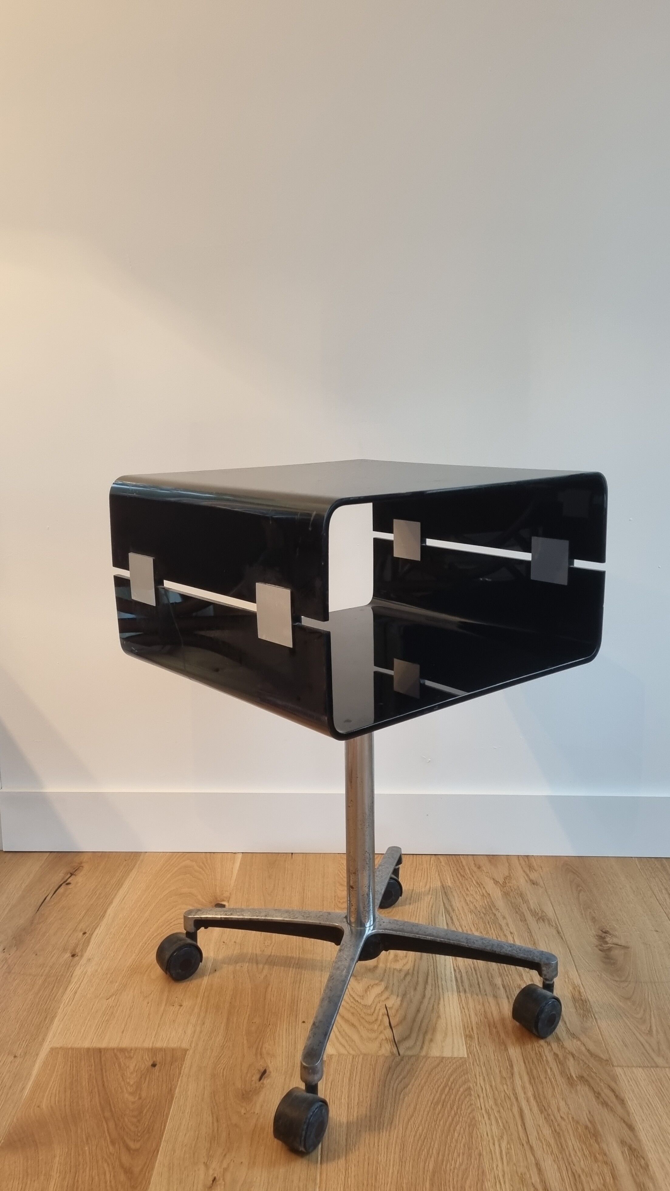 Plexiglass furniture on wheels