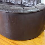 1970s brown leather modular sofa