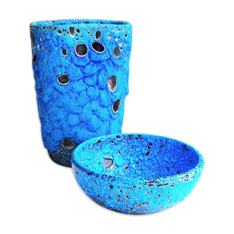 Vase et coupe écume de mer