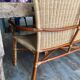 Banquette fauteuil en rotin vintage