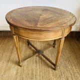 Louis XVI style round side table with fluted legs – 654011