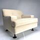 Paire de fauteuils carrés en velours blanc avec pieds en teck attribuées à Marco Zanuso pour Arflex, Italie, 1962