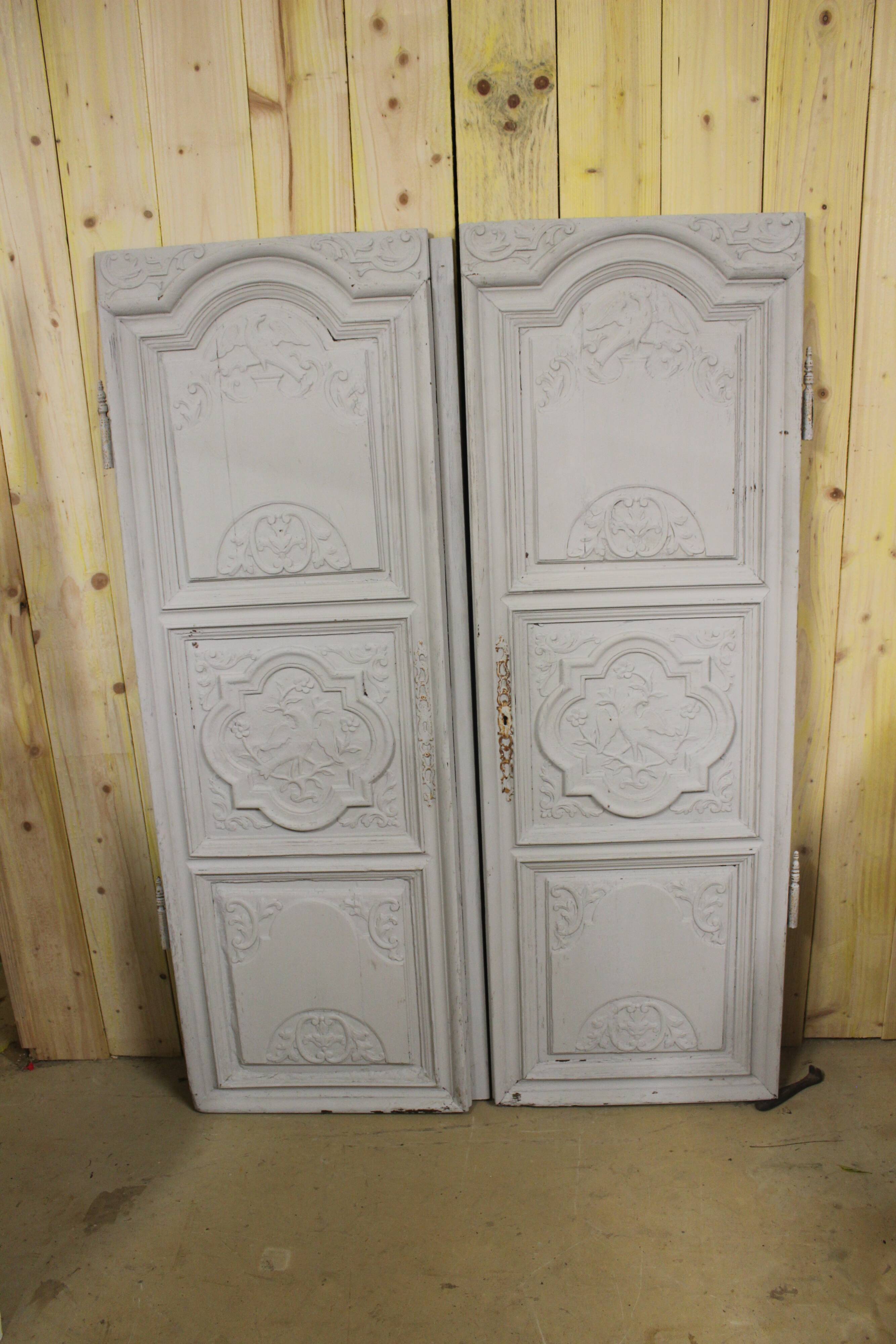 Pair of old wardrobe door, repainted