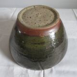 Large vernide sandstone bowl (by a ceramic potter)