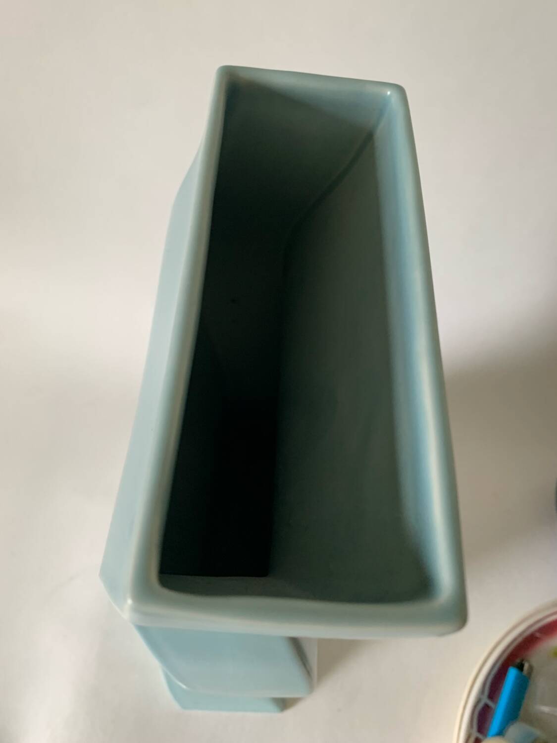 Large blue ceramic vase J. Molin Charolles