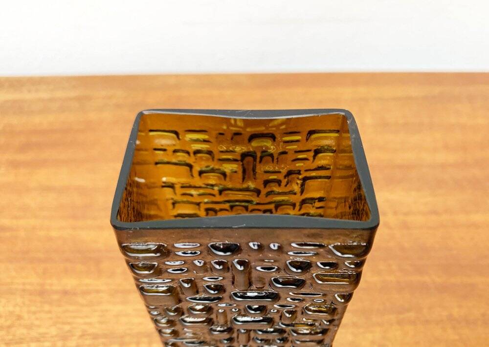 Brutalist bubble glass vase from the German space age mid-century by Emil Funke for Gral, 1960s.