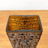 Brutalist bubble glass vase from the German space age mid-century by Emil Funke for Gral, 1960s.