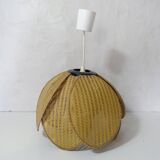 Vintage floral rattan pendant light