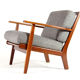 Vintage retro lounge chair in Danish teak wool