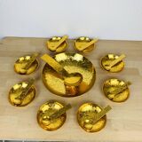 Cup and 8 Inalta France dessert cups in gold metal