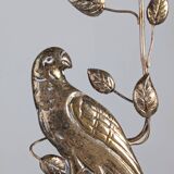Pair of wall sconces with parrots and leaves