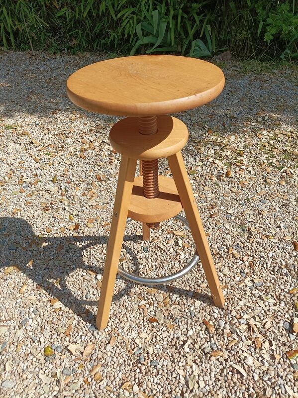 Stool solid wood adjustable metal painter