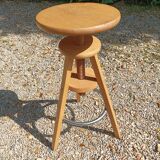 Stool solid wood adjustable metal painter