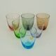 6 mid century GLASSES 1950s 60s colored glass WMF crystal glass