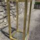 Vintage 1980s square gold metal end table/shelving by pierre vandel, 2 pieces