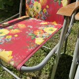 60s floral camping folding chairs