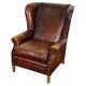 Vintage Dutch leather club armchair