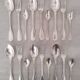 Silver metal cutlery spoons forks small spoons